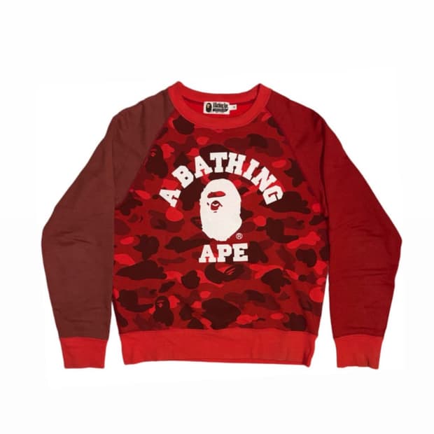 A Bathing Ape Bape Camo College Crewneck