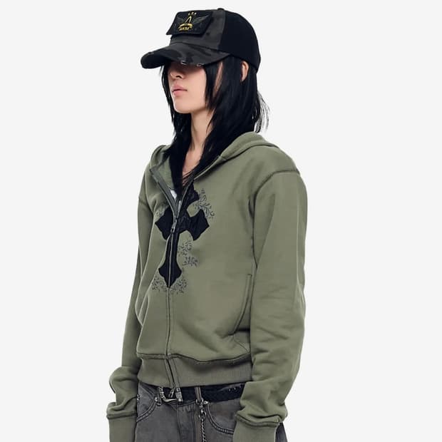 AAKAM 후드집업 (카키) 사이즈2 