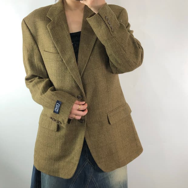 [40R] chaps 챕스 랄프로렌 체크 블레이저