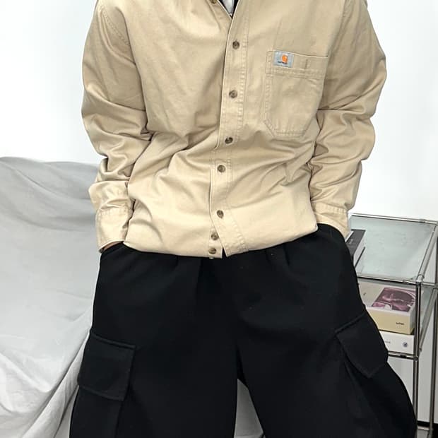 칼하트 베이지 워크 셔츠 M