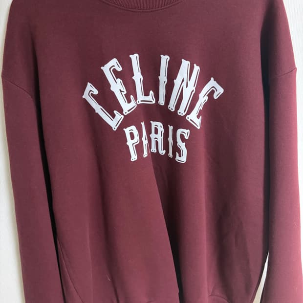 셀린느 빈티지 아치로고 맨투맨 버건디