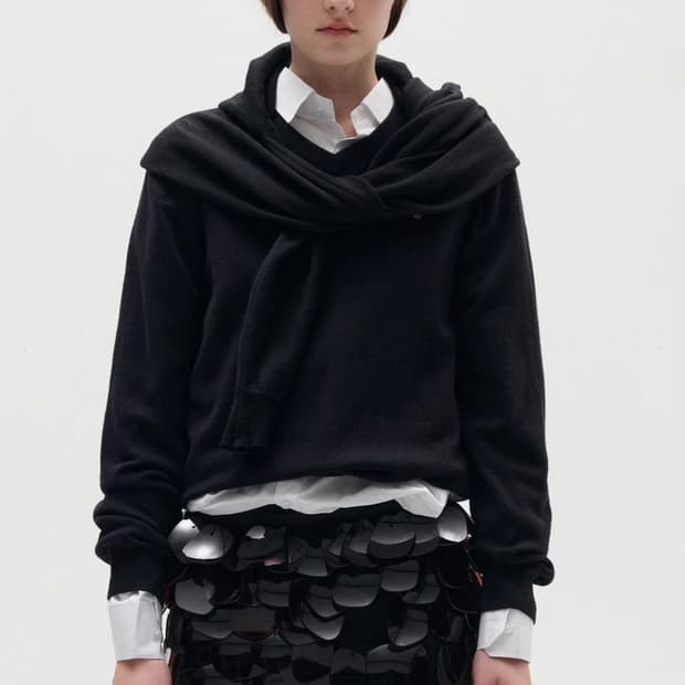 [S]호다코바 25fw 더블 후드 니트/블랙