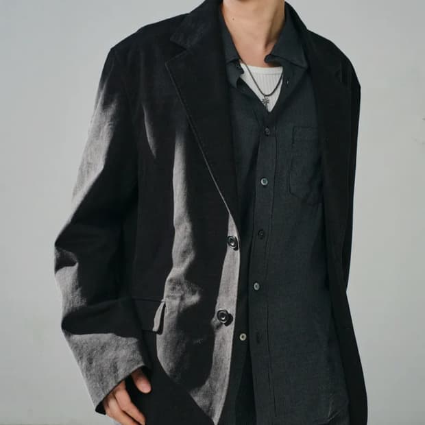 다이브인 루즈드 테일러 코튼 자켓(블랙) 1