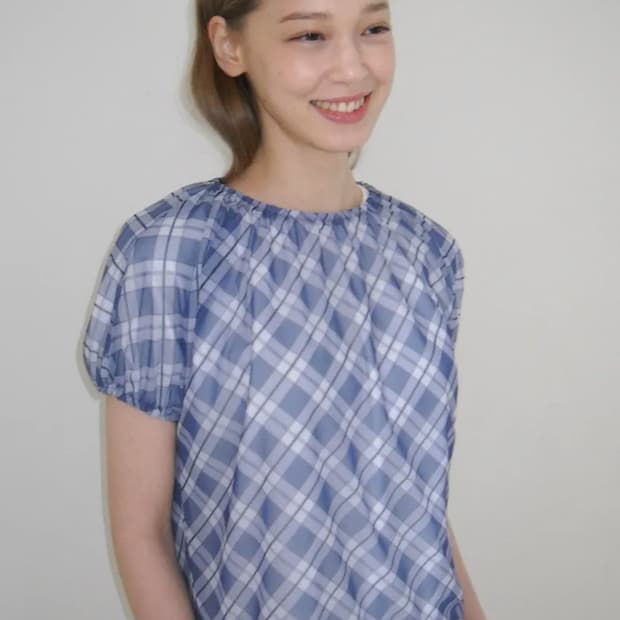 pesto 시어 체크 티셔츠 nightlake