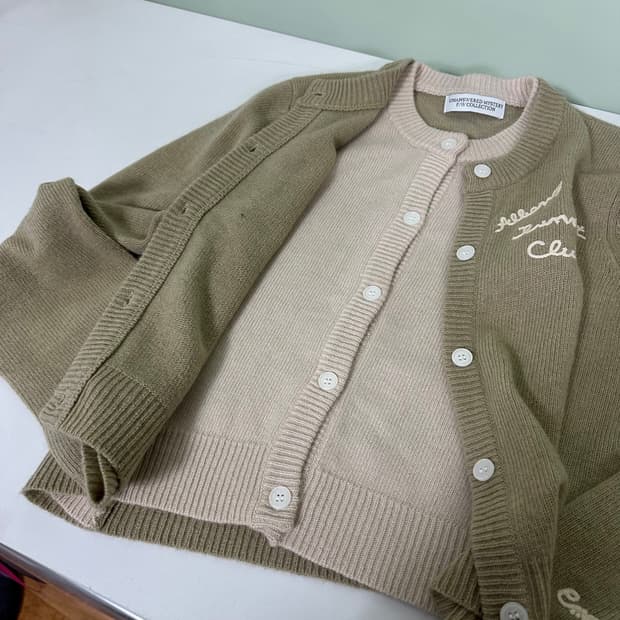 우먼M 언앤써드미스테리 베이지 레이어드 가디건