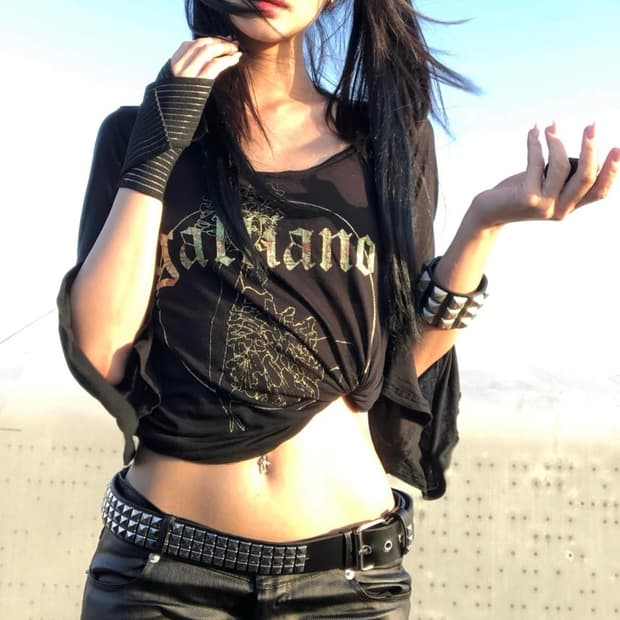 [os] 빈티지 스터드 벨트 y2k