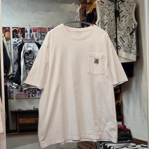 칼하트 화이트 포켓 오버핏 반팔