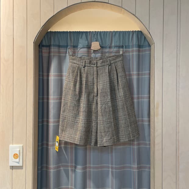  일본빈티지 체크반바지 