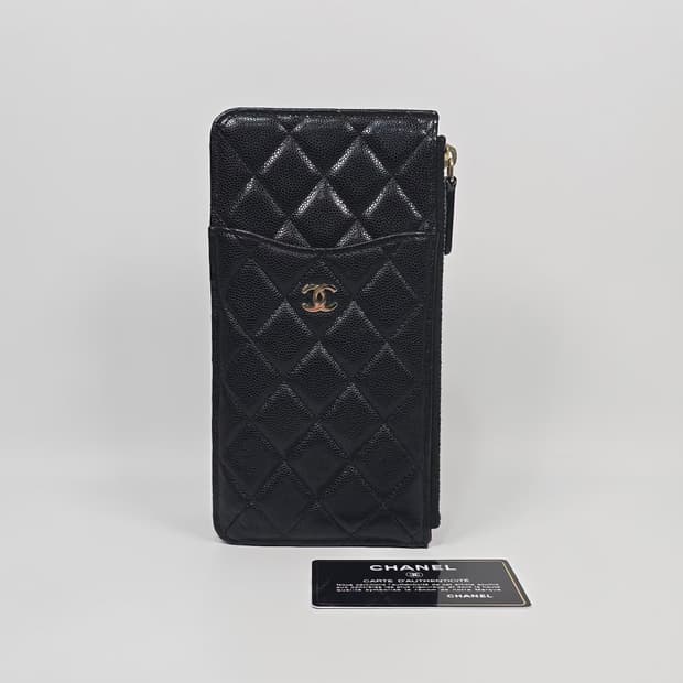 샤넬 캐비어 CC로고 폰홀더 카드지갑