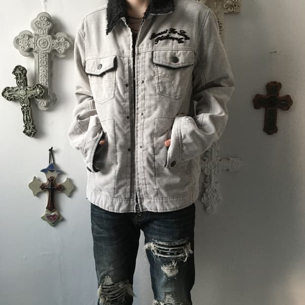 In the attic fake fur collar corduroy ja