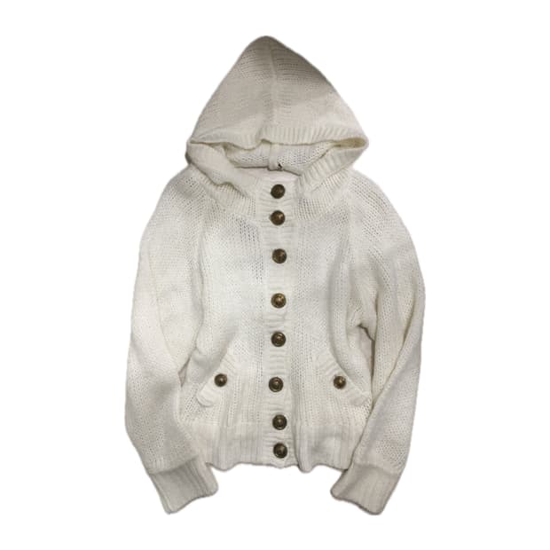 {d.i.a} Gold Button Hood Knit Cardigan