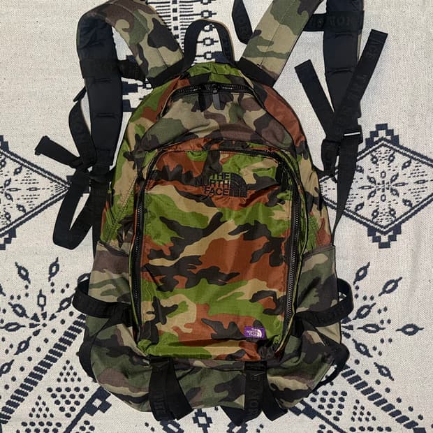 노스페이스 퍼플라벨 카모 백팩