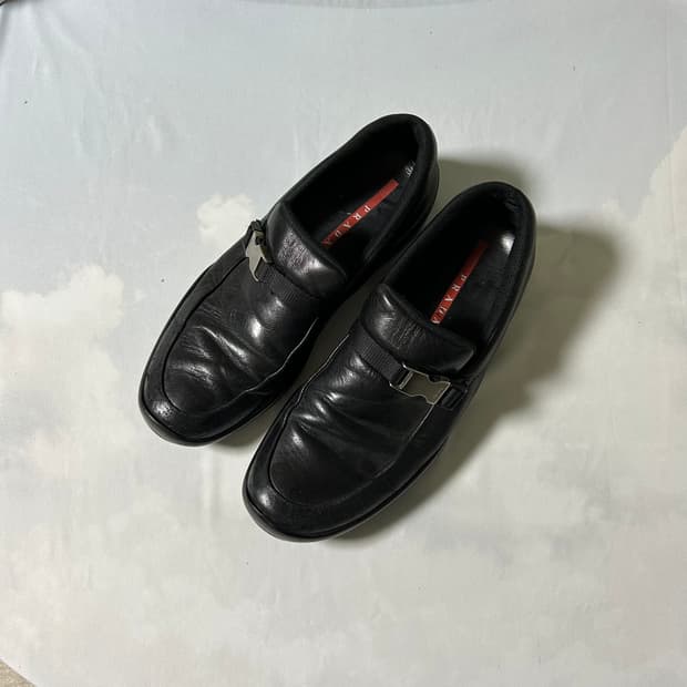 Prada sports buckle strap loafers