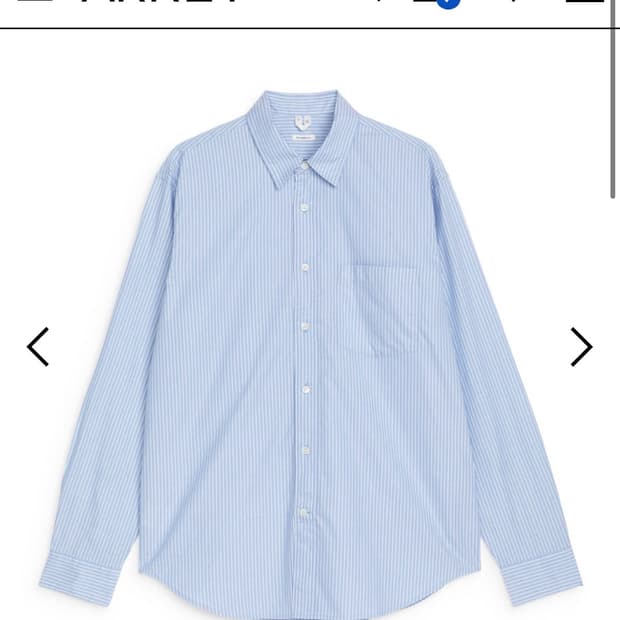아르켓 릴렉스드 코튼 셔츠 블루 스트라이프 52