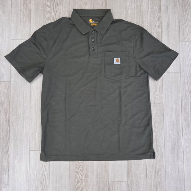 칼하트 K570 모스 MOSS 카키 그린 카라 반팔 티셔츠  M, 105