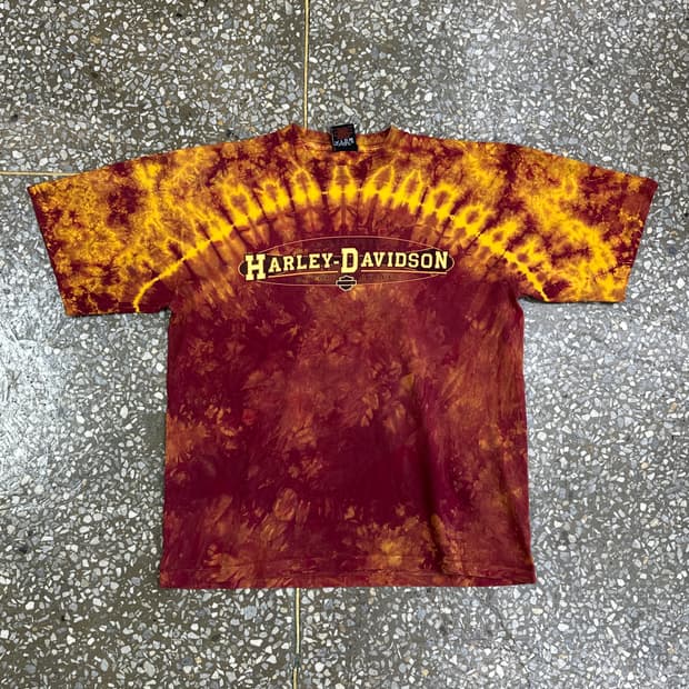00s USA 할리데이비슨 타이다이 티셔츠 L