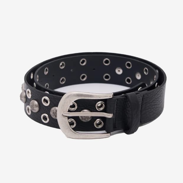 HEAVY ROCK STUD BELTS - BLACK 