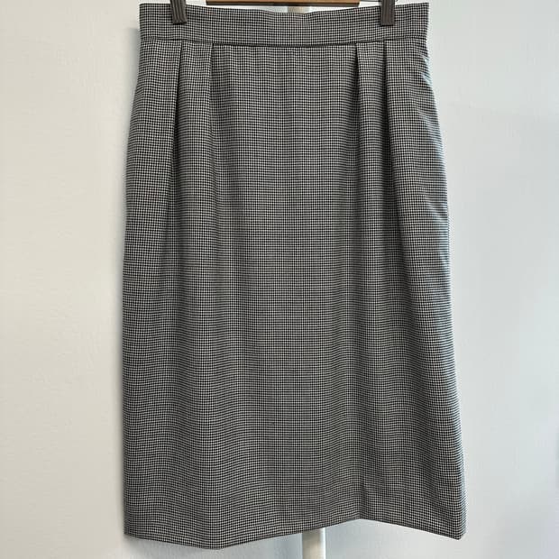 디올 하운드투스 울 투턱 스커트 치마