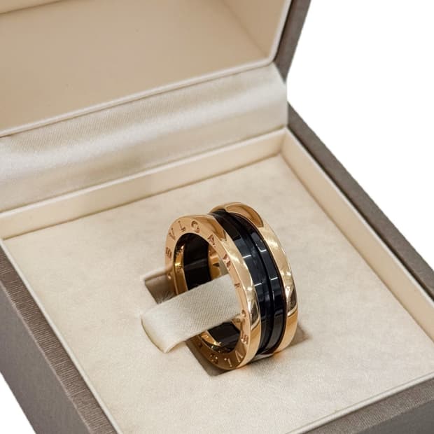 [56호] BVLGARI 불가리 비제로원 2밴드 링 세라믹 반지 로즈골드