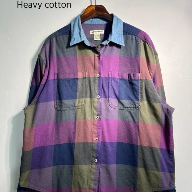 90s 에디바우어 heavy cotton 셔츠 