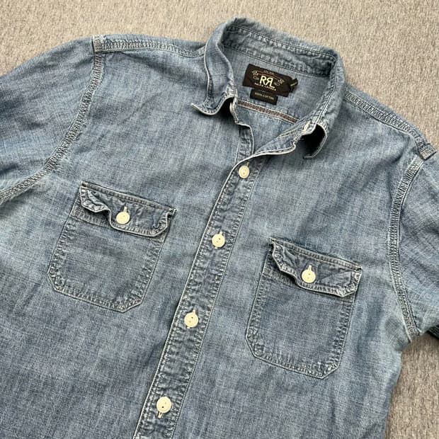 RRL 더블알엘 인디고 샴브레이 워크셔츠