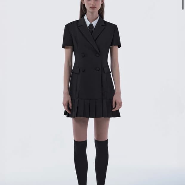 마우솔레움 Jenn Pleated Half-Sleeve Suit Jack