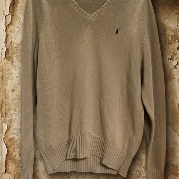 폴로 랄프로렌 브이넥 니트 베이지