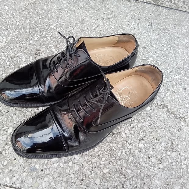 헤리티지 리갈 스트레이트 팁,다크블랙 정장 구두