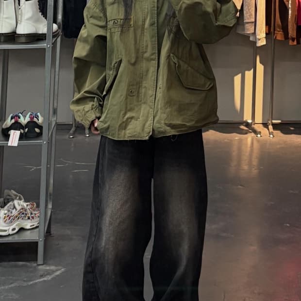 클럽액티비티 X LMC 크롭 M-65 올리브그린 자켓 A3491