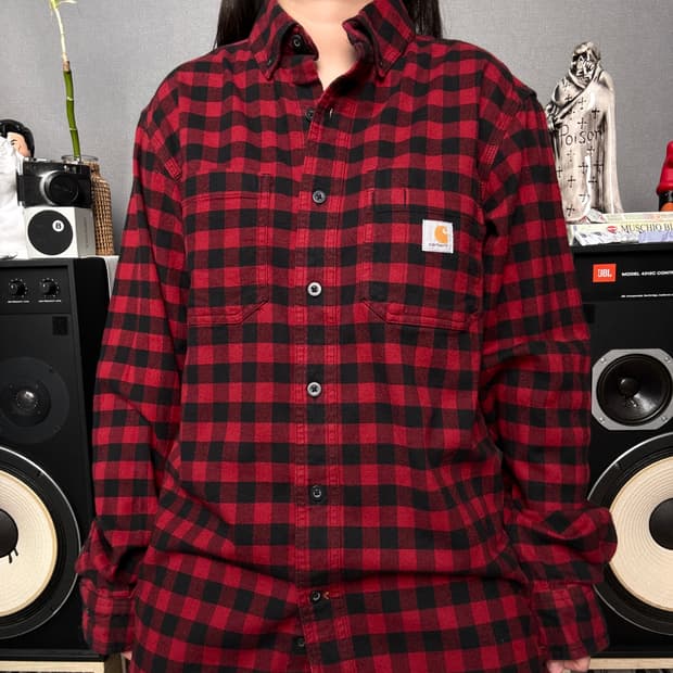 칼하트 레드 체크셔츠