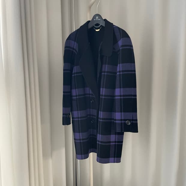 일본 구매 체크 울 코트 9