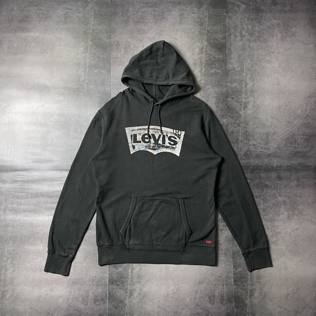 LEVI'S 리바이스 빈티지 블랙 롱슬리브 후드티 A00458
