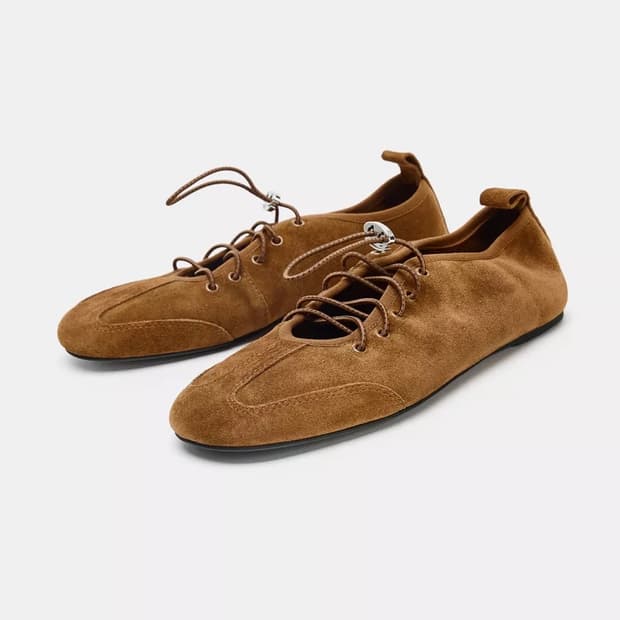 스웨이드 스포티 플랫슈즈 zara