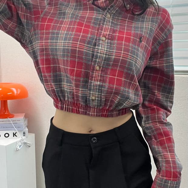 (WOMEN)폴로 크롭 셔츠-M840