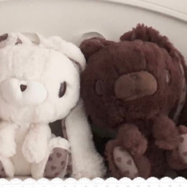 범용토끼 발렌타인 화이트 아이보리 초코 고전 중형 인형 빈티지 글루미베어