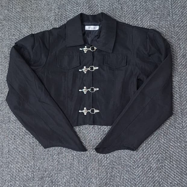 빈티지 파이어버클 바이커 코튼 크롭 자켓