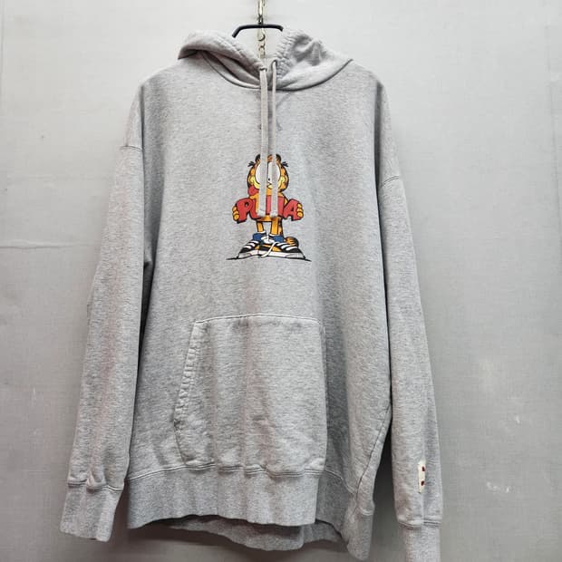 푸마x가필드 한정판 빅로고 그래픽 오버핏 후드티 L(2XL)