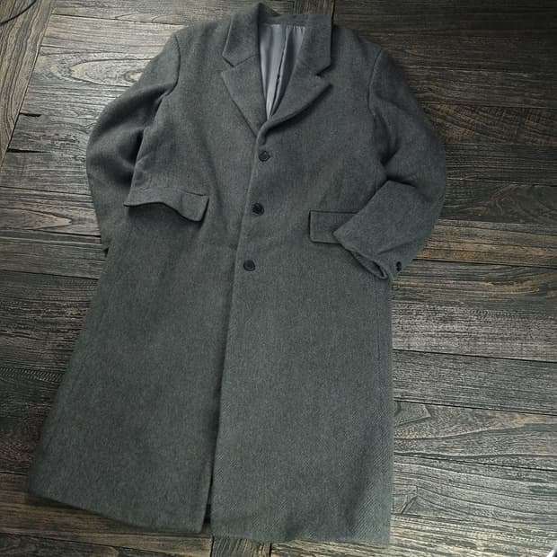 [엘무드] 캐시미어 울 블랜디드 싱글 모직 롱 코트 M18005