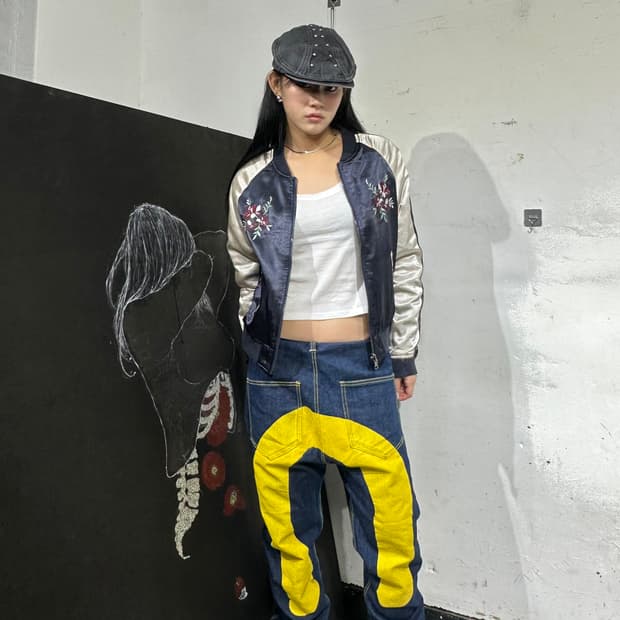 Jpn 일본빈티지 오리엔탈 네이비 카키 양면 스카잔 자켓