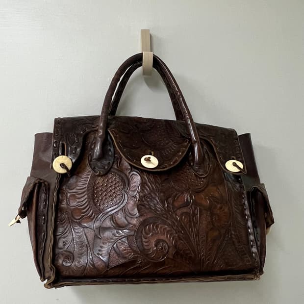 빈티지 가죽 토트백