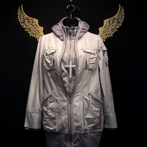 OZZ ON 오즈온 펑크 페어리 라벤더 아이보리 레이어드 조끼&자켓