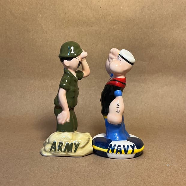 빈티지 뽀빠이&비틀 베일리 소금/후추통 세트 