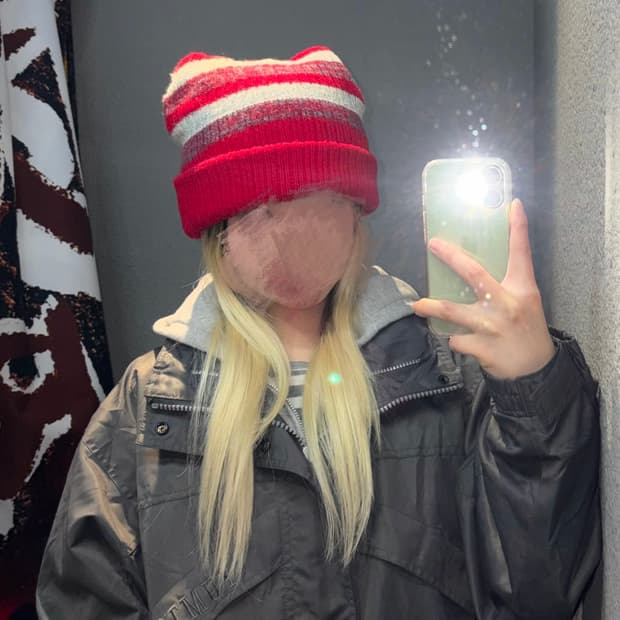 빈티지 스트라이프 비니