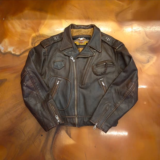 할리데이비슨 브라운 가죽자켓