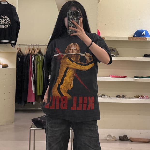 빈티지 킬빌 무비 프린팅 반팔 티셔츠 U1378