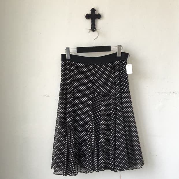 Dot pattern midi skirt