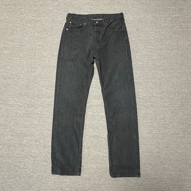 LEVI'S 501 washed black denim pants