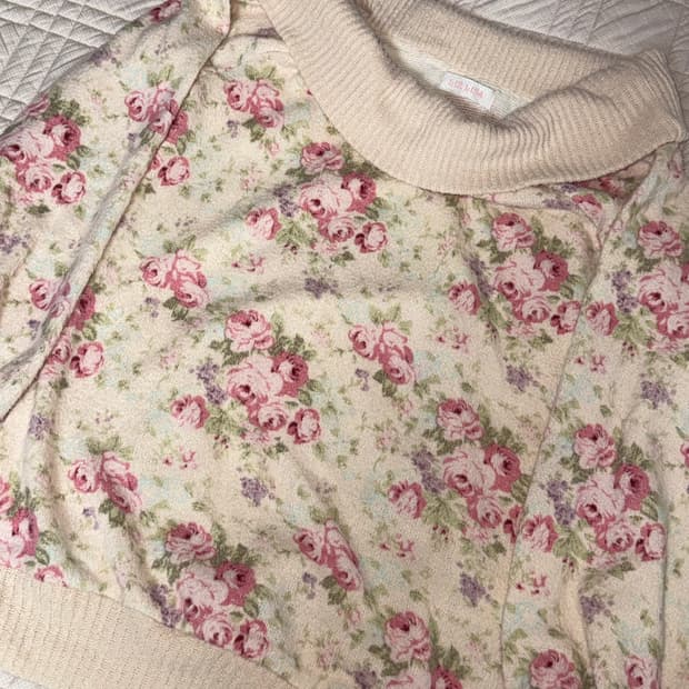 리즈리사 니트 오프숄더 원피스 꽃무늬