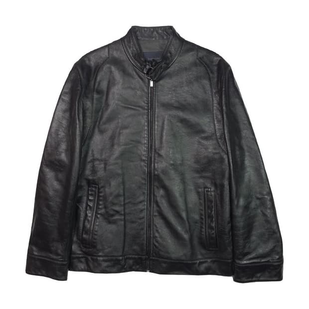 Rothschild Italy 블랙 양가죽 집업 자켓 M
