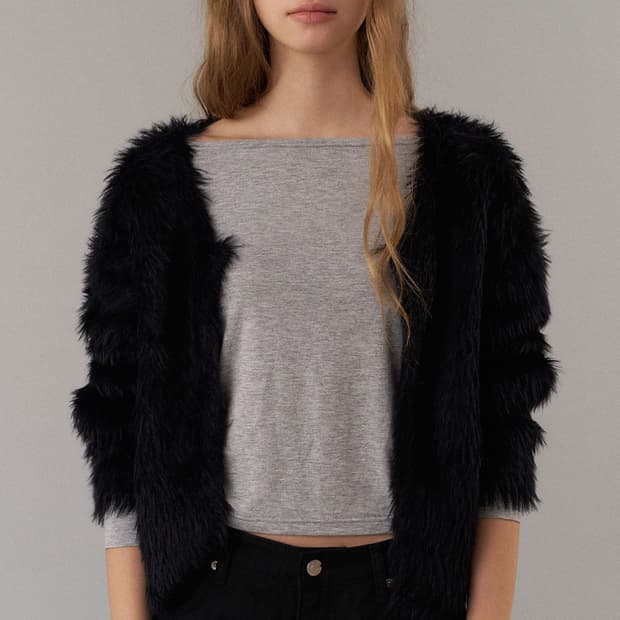 hetherment 헤더먼트 테디 가디건 블랙